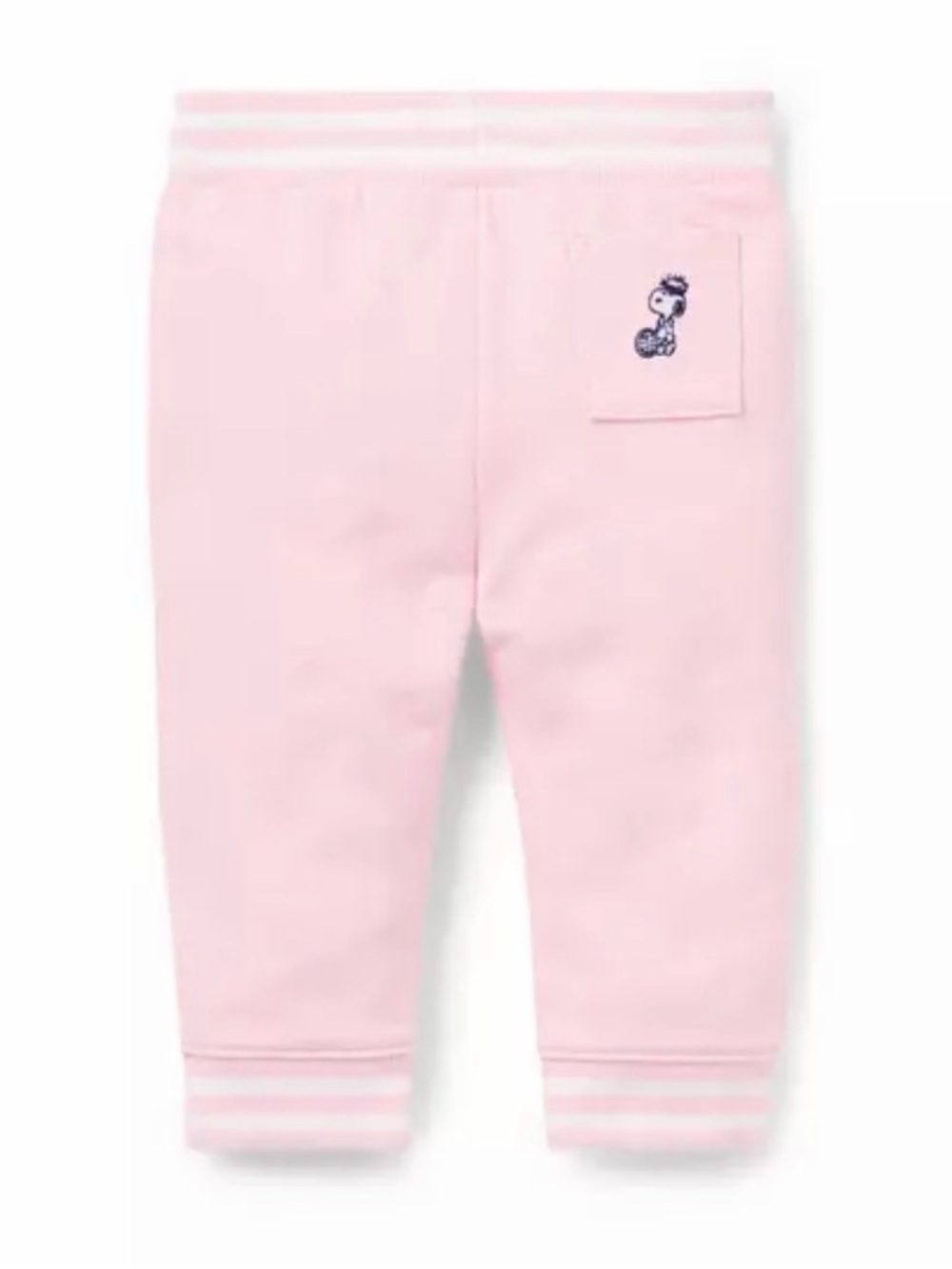 Janie and Jack Light Pink Baby Jogger Pants with Striped Cuffs - Picture 2 of 5
